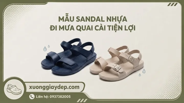 Mẫu Sandal Nhựa Đi Mưa Quai Cài Tiện Lợi & Độ Bền Vượt Trội